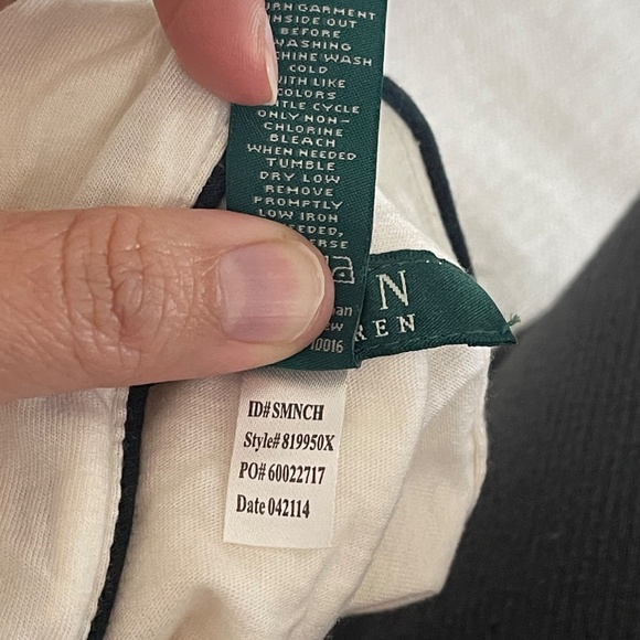 Ralph Lauren | Long Sleeve Notch Collar Knit Cursive Monogram Pajama Set (2XL) - Picture 5 of 5